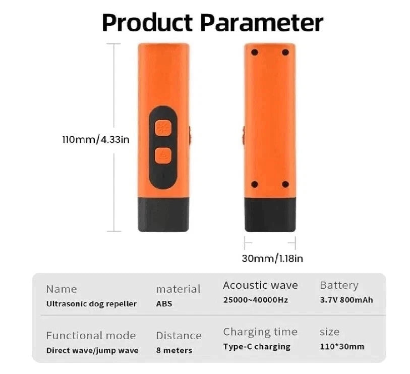 Ultrasonic Dog Repeller Anti Bark Device Stop Barking Pet Training Tool